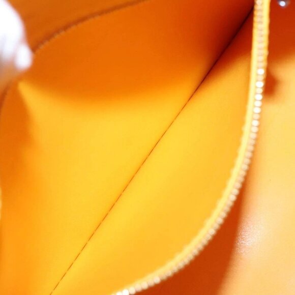 LOUIS VUITTON Monogram Vernis Houston Hand Bag Lime Yellow M91055 LV Auth 95398 - Picture 12 of 16